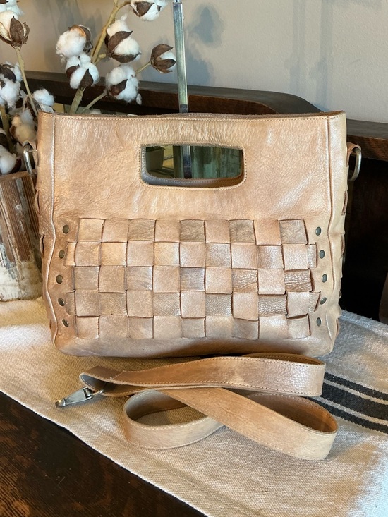 Bed Stu Orchid Leather Satchel Handbag Crossbody Bag Taupe Driftwood MSRP $280 - Picture 3 of 13